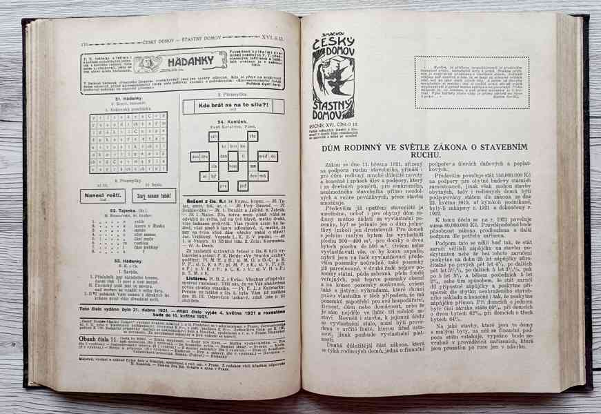 Starožitný časopis Šťastný domov, kompletní ročník 1921  - foto 12