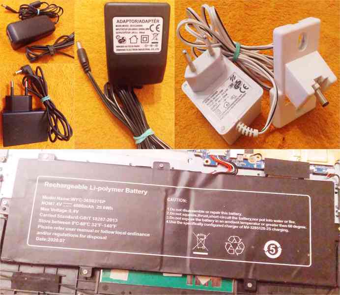 Adaptéry +baterie pro notebook UMAX VisionBook-100 % funkční - foto 1