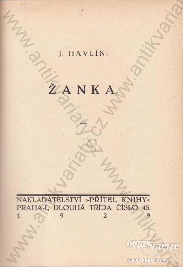Žanka J. Č. Havlín 1929 - foto 1