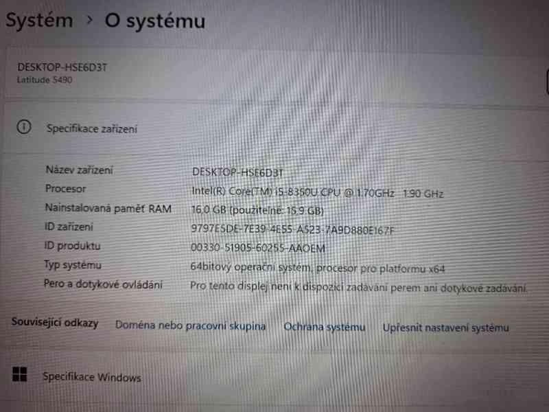 Dell latitude 5490 i5/16GB/SSD 256GB M.2/záruka - foto 3