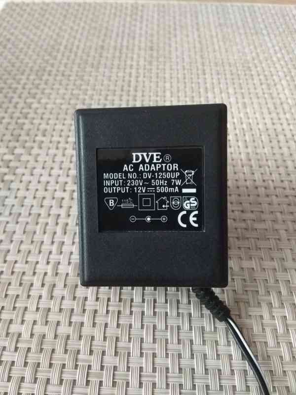 DVE AC adaptér DV-1250UP 12V 500mA - foto 1