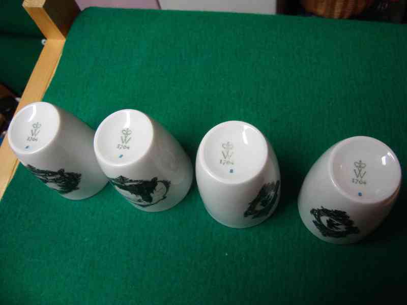 Starožitné porcelánové pohárky Berlín výroba Wallendorf top - foto 4