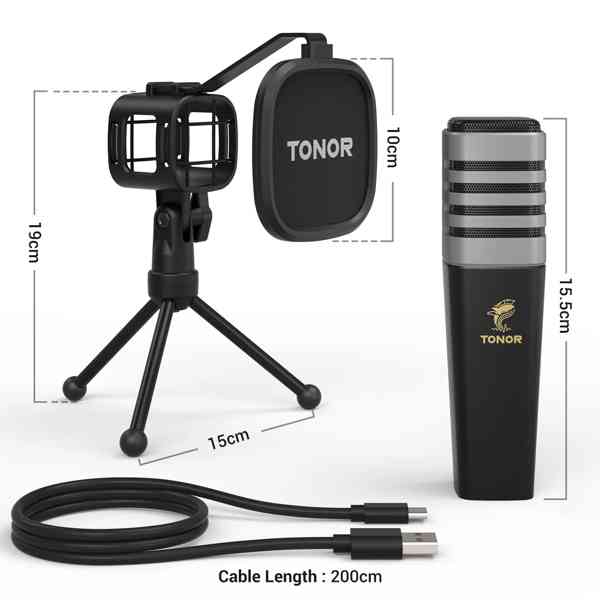🎤 USB mikrofon TONOR TC30 – jako nový, pouze rozbalený 100% - foto 8