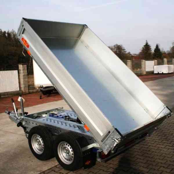 Nový 3-stranný hydraulicky sklopný přívěsný vozík 2700Kg - foto 2