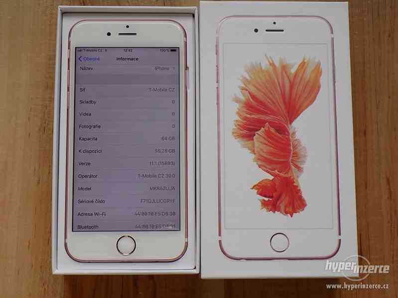 APPLE iPhone 6S 64GB Rose Gold - ZÁRUKA - TOP STAV !! - foto 2