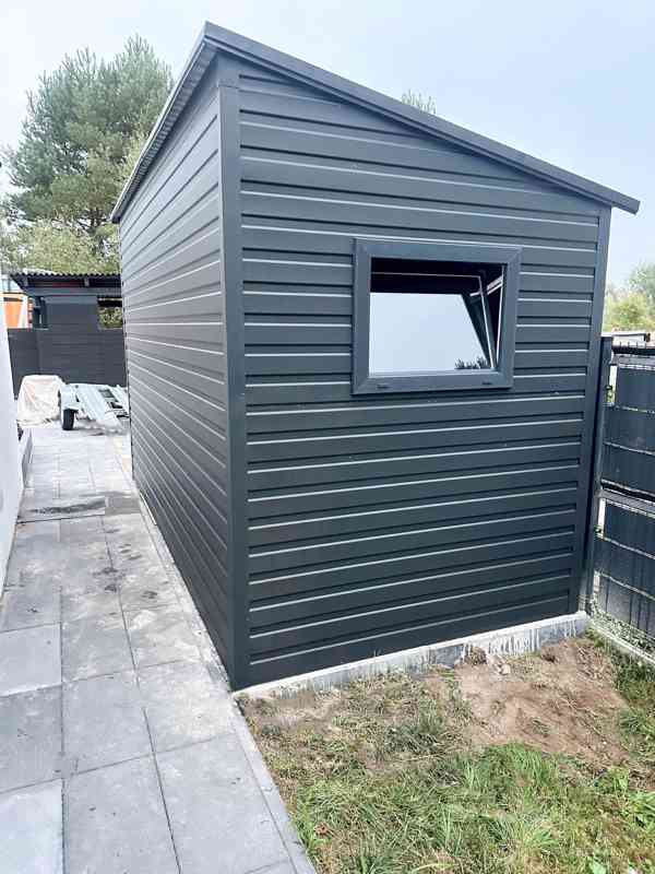 Zahradní domek 2x5m - Dvoukřídlá vrata Okno - Antracit TS777 - foto 3