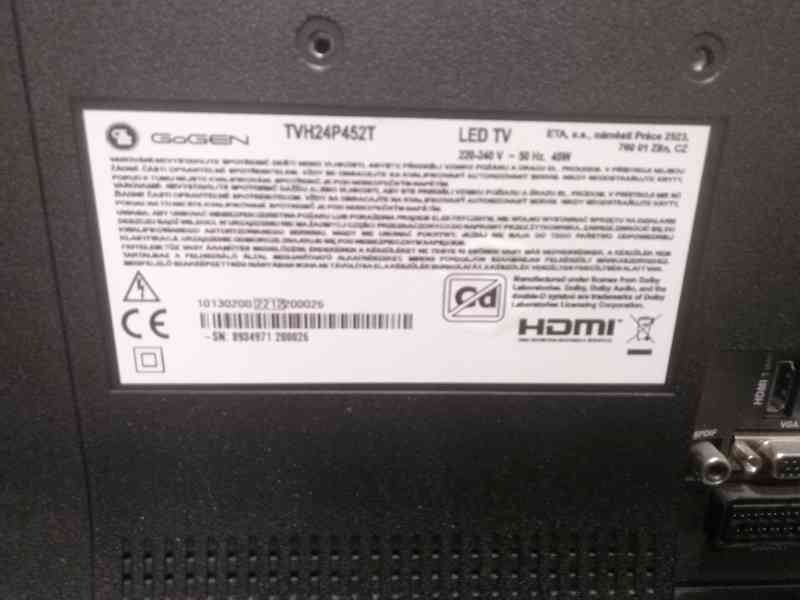 PRODÁM LED TELEVIZI GOGEN TVH24P452T  - foto 3