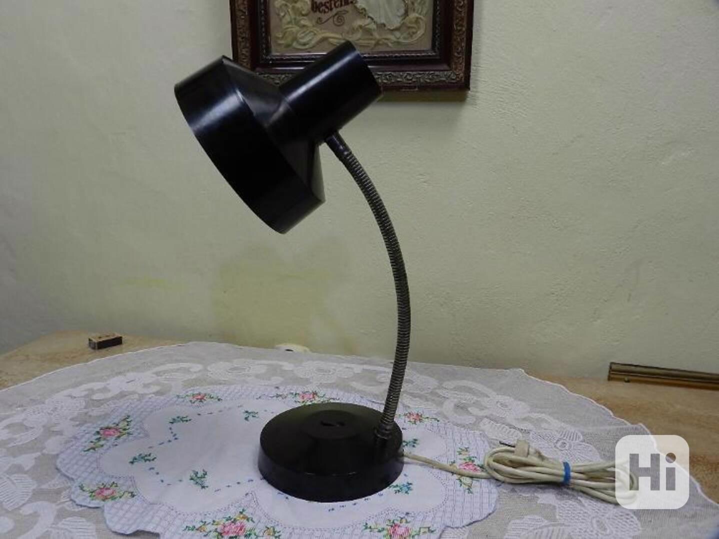 Černá bakelitová Retro stolní Lampa E27 Top Stav! - foto 1