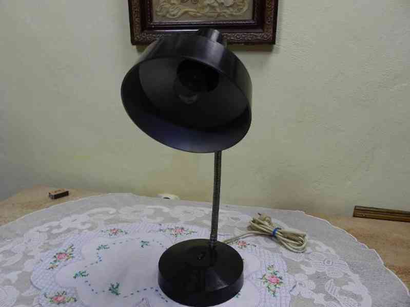Černá bakelitová Retro stolní Lampa E27 Top Stav! - foto 4