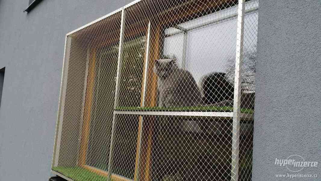 Ochranná síť pro kočky s hlin. rámem a umělou travou - foto 6