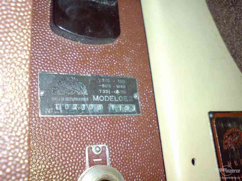 Starožitný Gramofon pro sběratele (rok 1959) za 2900Kč. - foto 3