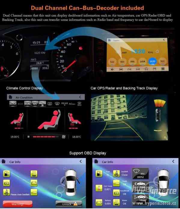 VW SKODA SEAT Dotykove Autoradio + Navi 7disp GPS DVD BT USB - foto 7