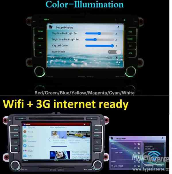 VW SKODA SEAT Dotykove Autoradio + Navi 7disp GPS DVD BT USB - foto 8