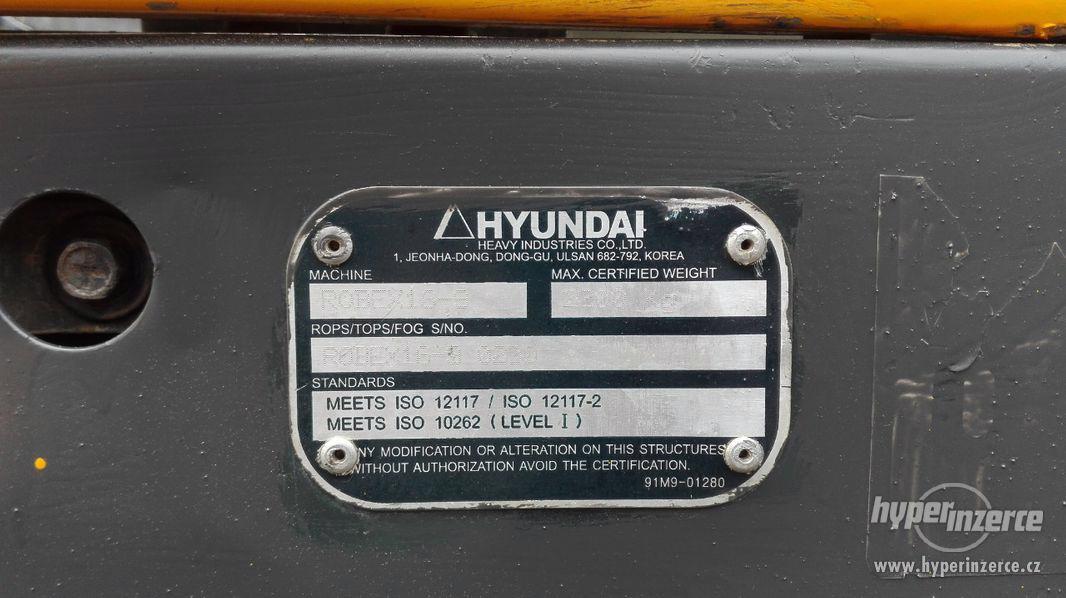 Prodám minibagr Hyundai Robex 16-9; r, 2012; váha2.2 t - foto 9