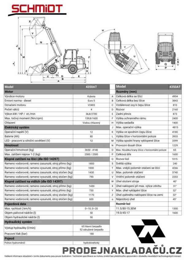 teleskopický kloubový nakladač, model 4350 AT - foto 4