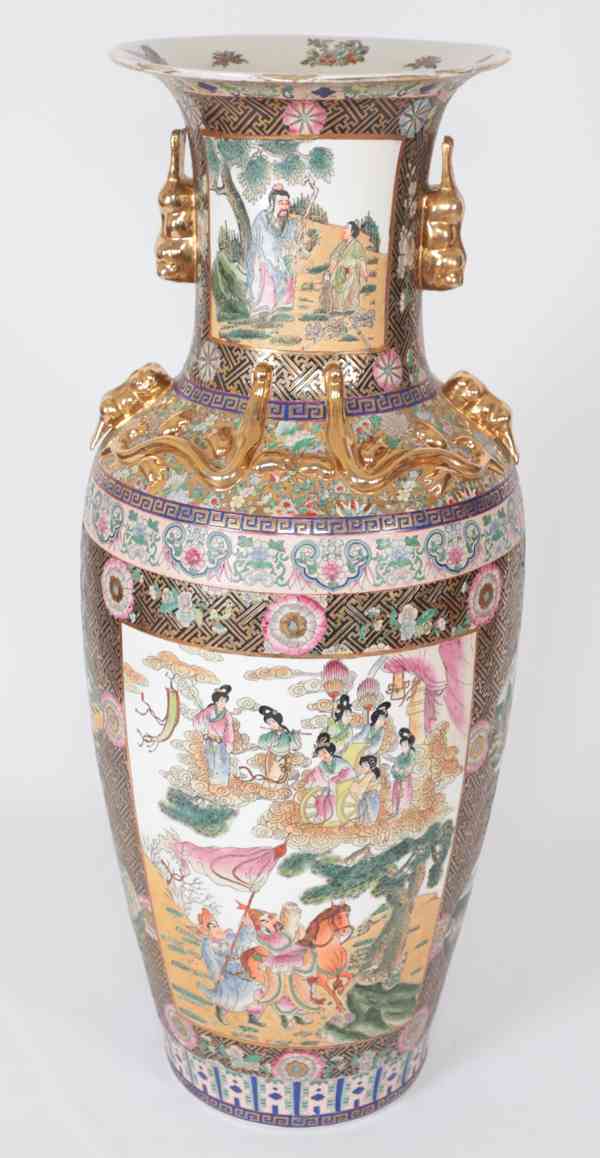 Velká čínská váza Kanton V 124 cm. Značená - foto 1