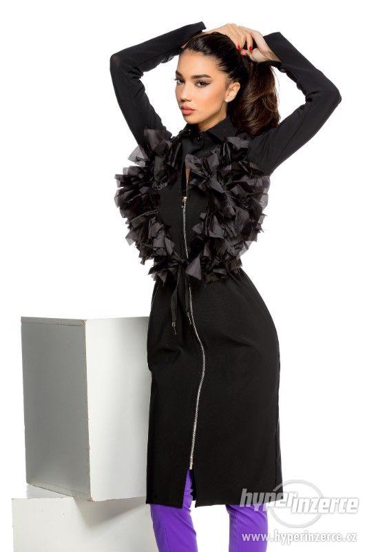 Damsky zimny biely ackovy kabat s kvetmi a ine{NOVE - foto 7