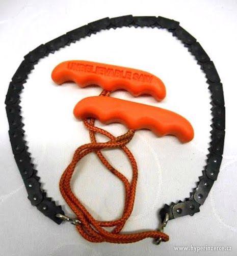 Oranžová ruční řetězová pila s rukojetí - na dřevo - foto 2