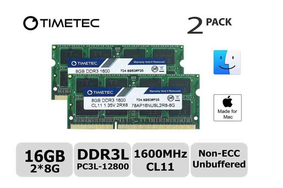 2x8GB RAM (16GB Kit) SODIMM paměť DDR3L 1600MHz pro Mac NOVÉ - foto 2
