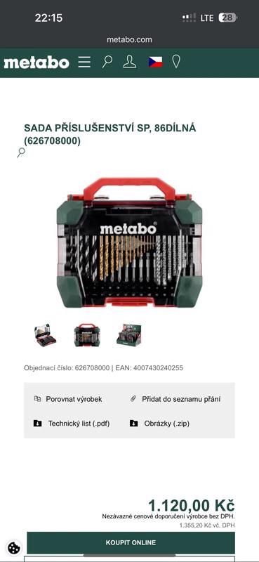 Metabo Sada Příslušenství SP, 86DÍLNÁ (626708000) - foto 2