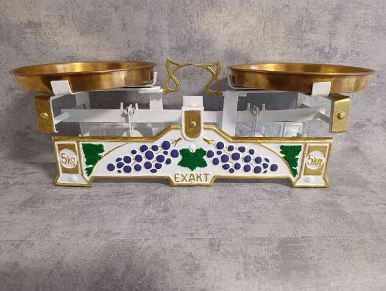 Staré dvoumiskové váhy EXAKT vinná réva po renovaci - foto 5