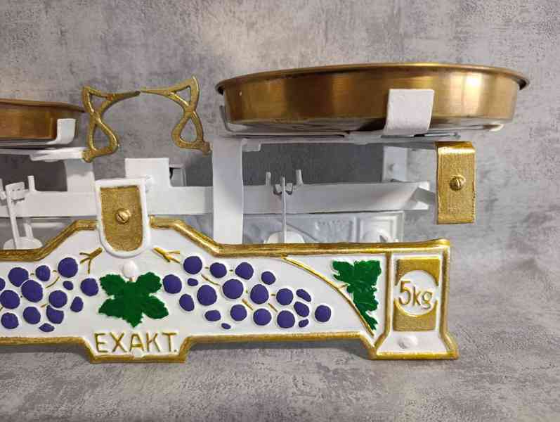 Staré dvoumiskové váhy EXAKT vinná réva po renovaci - foto 10