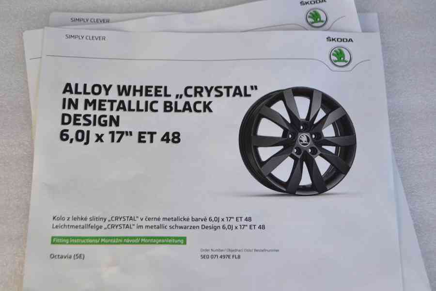 4ks NOVÉ orig.alu disky Škoda Octavia III 6Jx17 ET48, 5x112 - foto 3