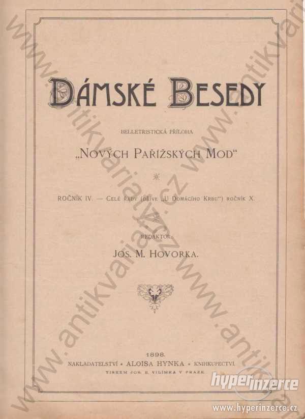 Dámské besedy příloha Nov. paříž. mod A.Hynek 1898 - foto 1