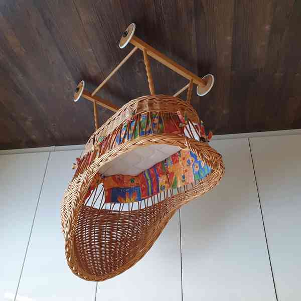 Proutěná retro košatina na kolečkách – 90×55 cm - foto 2