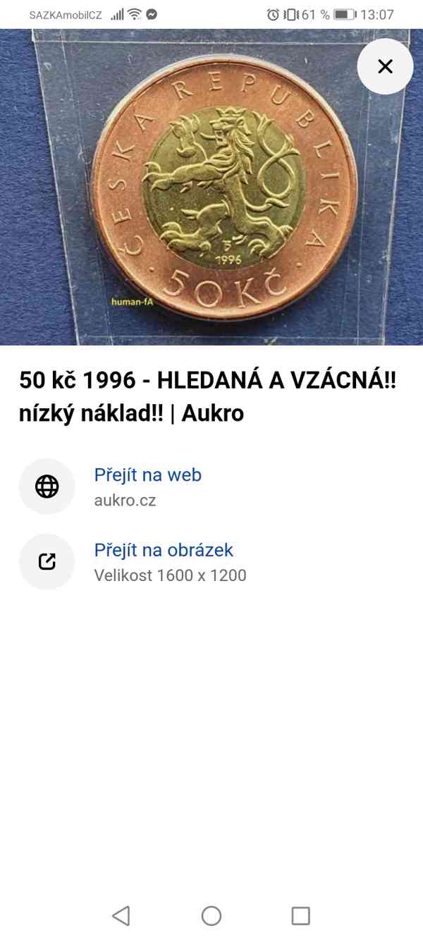 50 Kč mince  rok 1993 1994  - foto 2