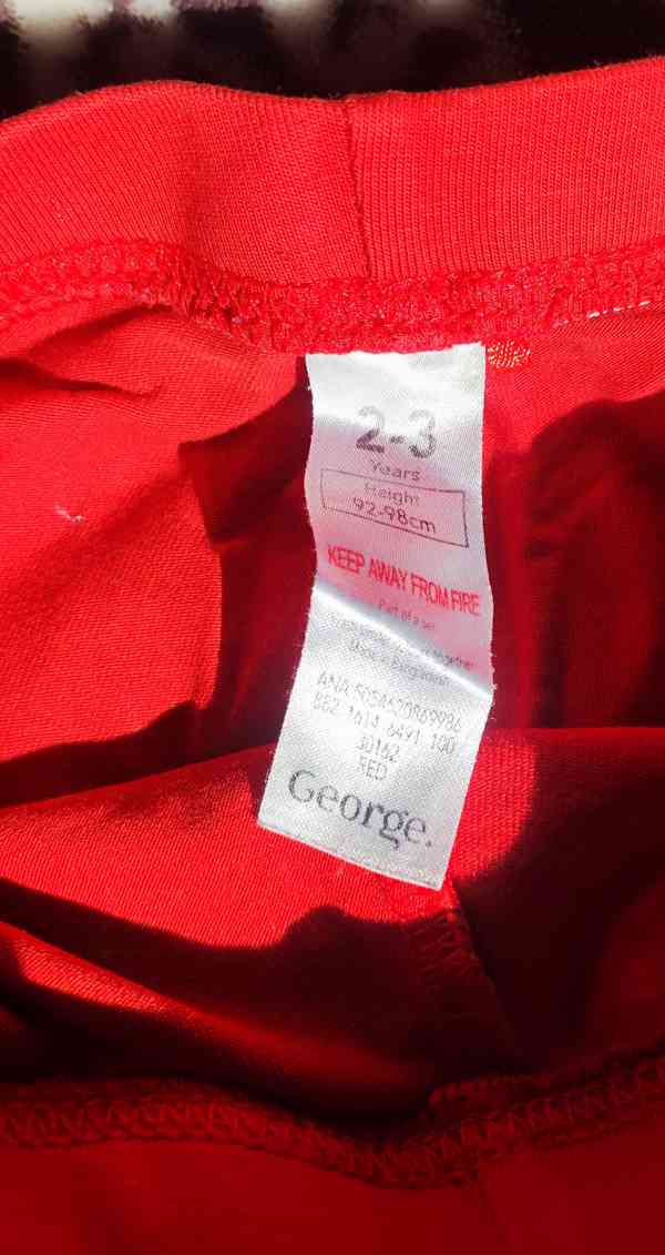 Dětské červené legíny, vel. 92-98 - foto 2