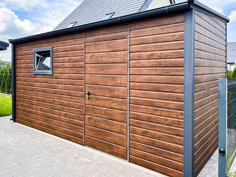Zahradní domek 4,5x2m  dveře - okno  -  tmavý ořech - TS890 - foto 4