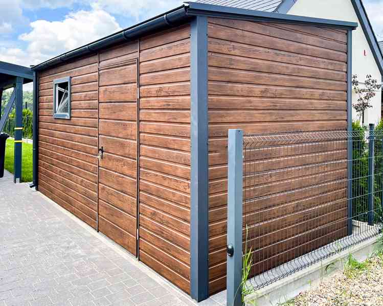 Zahradní domek 4,5x2m  dveře - okno  -  tmavý ořech - TS890 - foto 5