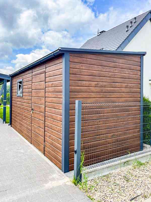 Zahradní domek 4,5x2m  dveře - okno  -  tmavý ořech - TS890 - foto 6