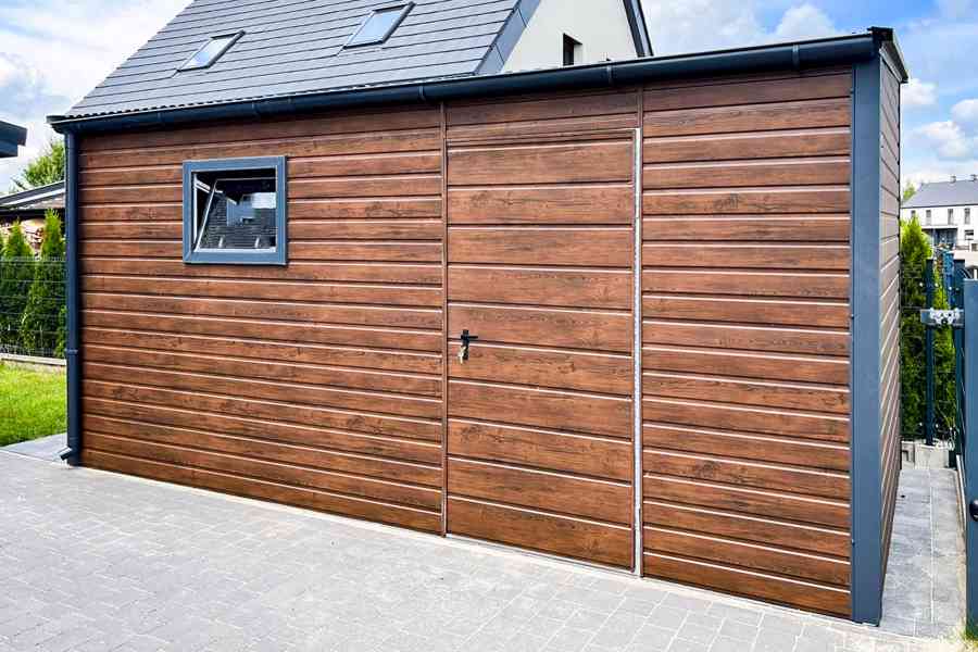 Zahradní domek 4,5x2m  dveře - okno  -  tmavý ořech - TS890 - foto 2