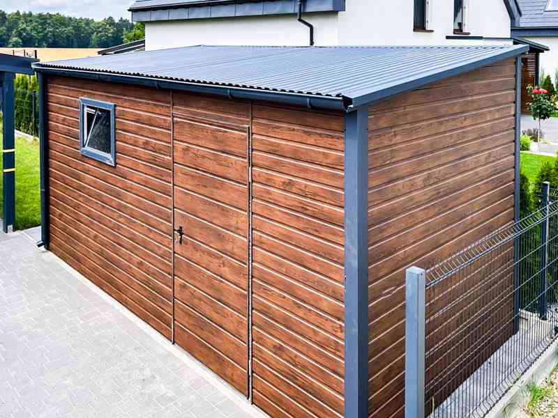 Zahradní domek 4,5x2m  dveře - okno  -  tmavý ořech - TS890 - foto 3