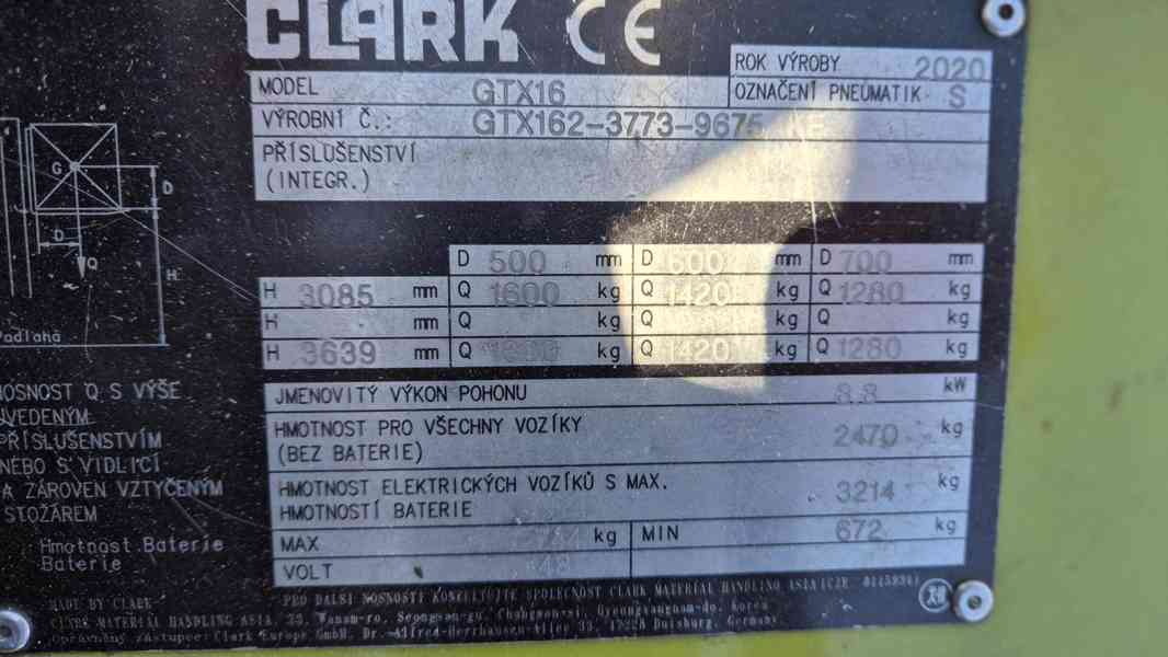Vysokozdvižný vozík CLARK GTX 16 s elektro pohonem - foto 10