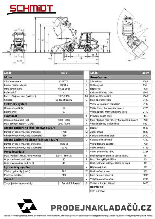 kolový kloubový nakladač 3639 - foto 3