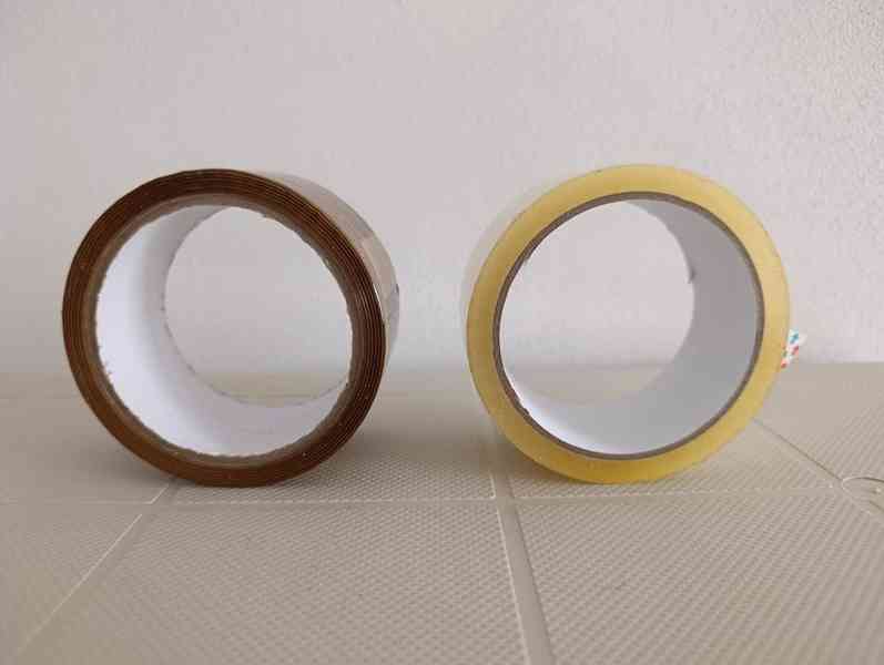 Hnědé a průhledné akryl lepící pásky - foto 2