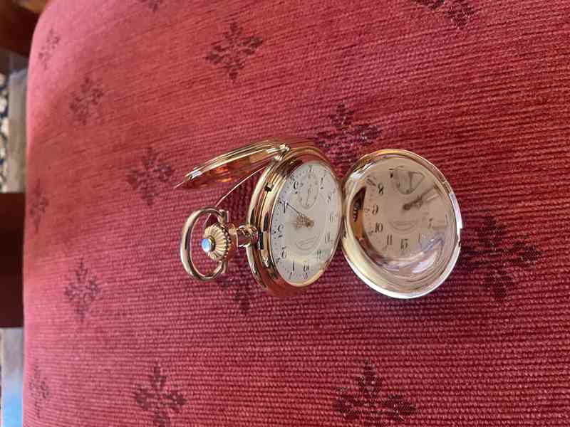 Starožitné zlaté kapesní hodinky - foto 6