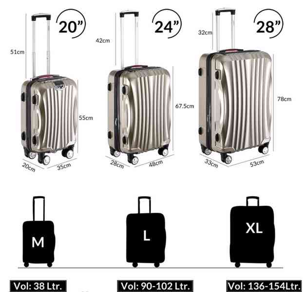 Luxusní sada cestovních zavazadel 3 kusy | zlatá - foto 3