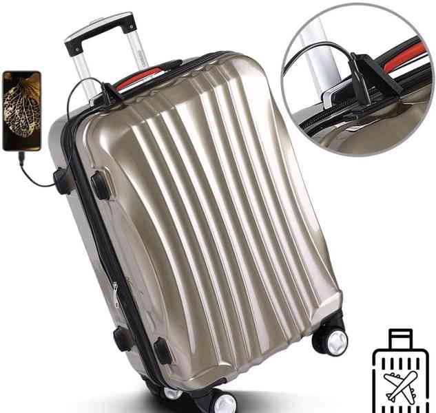 Luxusní sada cestovních zavazadel 3 kusy | zlatá - foto 4