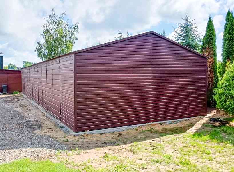 Hala - Plechova garáž 20x6m 4x Dvoukřídlá vrata dveře TS692 - foto 5