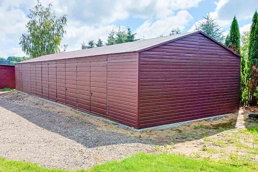 Hala - Plechova garáž 20x6m 4x Dvoukřídlá vrata dveře TS692 - foto 4