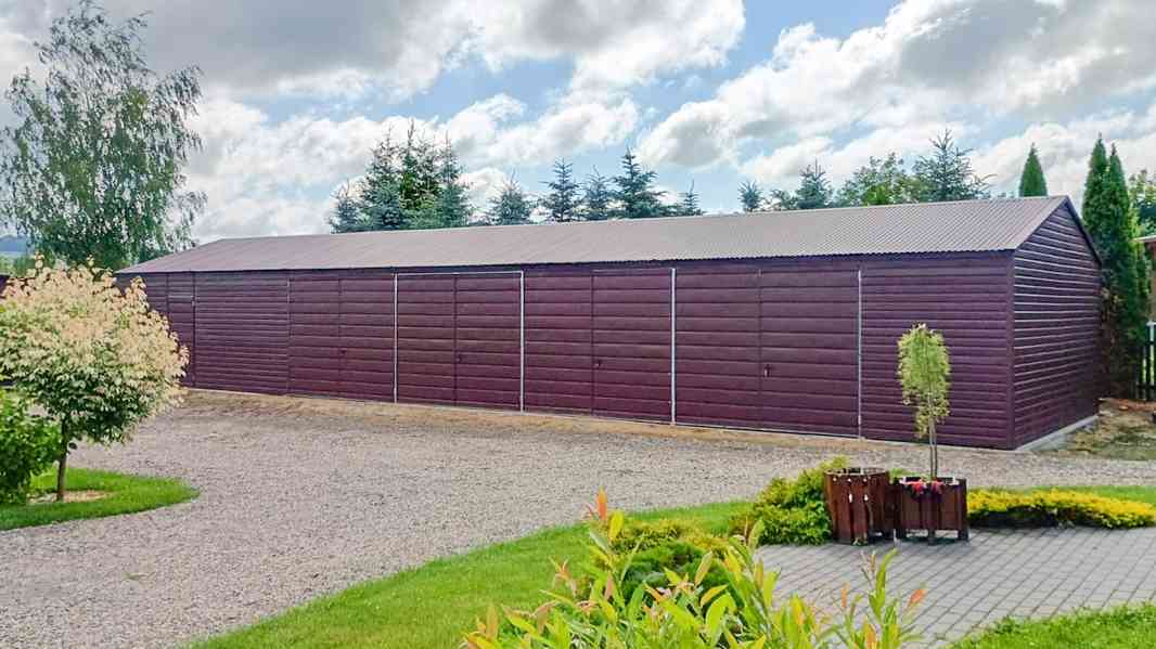 Hala - Plechova garáž 20x6m 4x Dvoukřídlá vrata dveře TS692 - foto 2