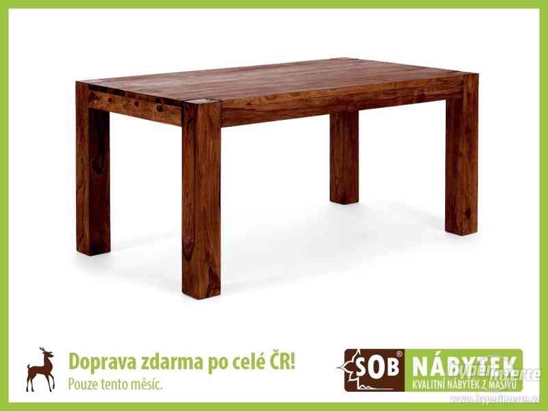 Dřevěný jídelní stůl hnědý, jídelní stůl 160x90 z palisandru - foto 1