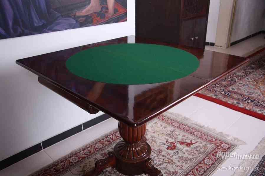 Starožitný hrací stolek - rozkládací - foto 2