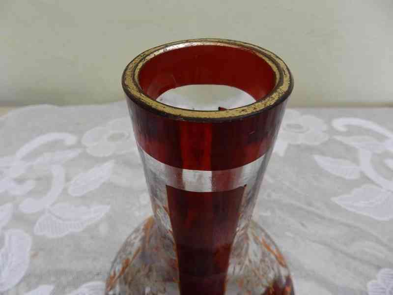 Krásná velmi stará rubínová Váza  - foto 2