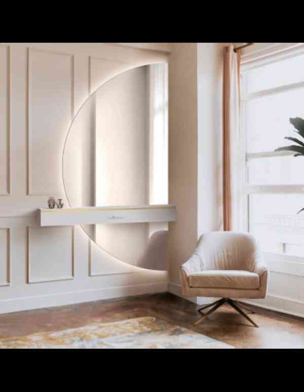Půlkruhové zrcadlo ze dvou částí s osvětlením - DOPPIO LED  - foto 1