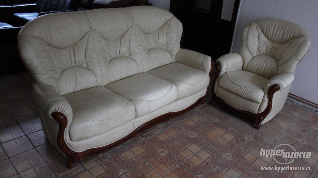 Luxusní italská relaxační kožená sedací souprava 3+1 - foto 1